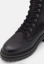 Z62T2224 Women Anna Field Leather Lace-Up Boots Black - Image 6
