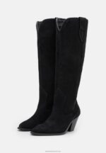 Z62T2225 Women Anna Field Leather Cowboy/Biker Boots Black - Image 3