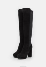 Z62T2239 Women Anna Field Leather Over-The-Knee Boots Black - Image 3