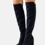 Z62T2243 Women Anna Field Leather Over-The-Knee Boots Dark Blue
