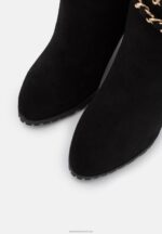 Z62T2251 Women Anna Field Leather Wedge Boots Black - Image 6