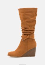Z62T2252 Women Anna Field Wedge Boots Cognac - Image 2