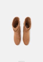 Z62T2256 Women Anna Field High Heeled Ankle Boots Cognac - Image 6