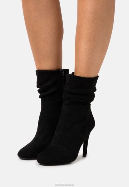 Z62T2259 Women Anna Field High Heeled Ankle Boots Black