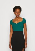 Z62T240 Women Anna Field Print T-Shirt Dark Green