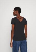Z62T249 Women Anna Field Print T-Shirt Black - Image 3