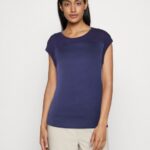 Z62T253 Women Anna Field Print T-Shirt Dark Blue