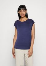 Z62T253 Women Anna Field Print T-Shirt Dark Blue