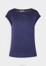 Z62T253 Women Anna Field Print T-Shirt Dark Blue - Image 4