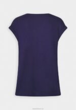 Z62T253 Women Anna Field Print T-Shirt Dark Blue - Image 6