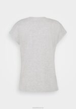 Z62T257 Women Anna Field Basic T-Shirt Mottled Light Grey - Image 2
