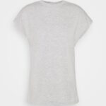 Z62T257 Women Anna Field Basic T-Shirt Mottled Light Grey
