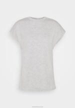 Z62T257 Women Anna Field Basic T-Shirt Mottled Light Grey