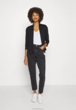 Z62T261 Women Anna Field Basic V Neck Drop Shoulder 2 Pack Basic T-Shirt Black/White