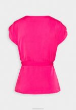 Z62T262 Women Anna Field Print T-Shirt Pink - Image 6