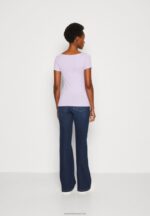 Z62T264 Women Anna Field 3 Pack Basic T-Shirt Purple/White/Mottled Light Grey - Image 3
