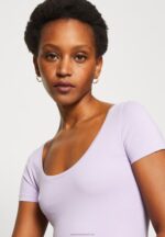 Z62T264 Women Anna Field 3 Pack Basic T-Shirt Purple/White/Mottled Light Grey - Image 6