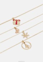 Z62T2658 Women Anna Field 4 Pack Necklace Gold-Coloured - Image 4