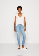 Z62T265 Women Anna Field Print T-Shirt White - Image 2