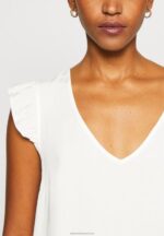 Z62T265 Women Anna Field Print T-Shirt White - Image 6