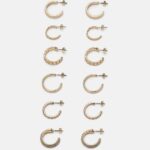 Z62T2661 Women Anna Field 6 Pack Earrings Gold-Coloured