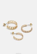 Z62T2661 Women Anna Field 6 Pack Earrings Gold-Coloured - Image 3
