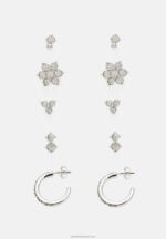 Z62T2662 Women Anna Field 5 Pack Earrings Silver-Coloured