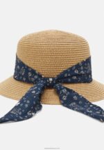 Z62T2721 Women Anna Field Hat Tan/Dark Blue - Image 4