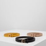 Z62T2777 Women Anna Field 3 Pack Waist Belt Black/Yellow/Taup