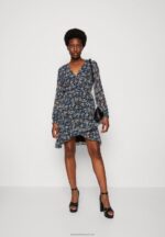 Z62T27 Women Anna Field Day Dress Black/Multi Coloured - Image 2