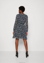 Z62T27 Women Anna Field Day Dress Black/Multi Coloured - Image 3