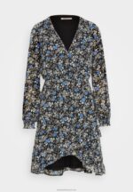 Z62T27 Women Anna Field Day Dress Black/Multi Coloured - Image 5