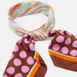 Z62T2845 Women Anna Field Foulard Pink/Brown/Yellow
