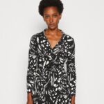 Z62T29 Women Anna Field Day Dress Black/White