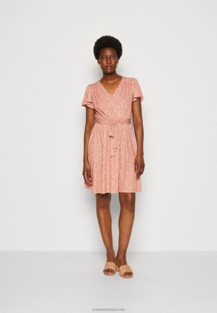 Z62T3 Women Anna Field Day Dress Brown/White