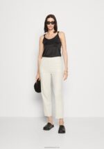 Z62T604 Women Anna Field Linen Mix Trousers Beige - Image 2