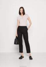 Z62T611 Women Anna Field Linen Mix Trousers Black - Image 2