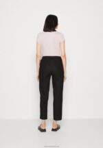 Z62T611 Women Anna Field Linen Mix Trousers Black - Image 3