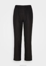 Z62T611 Women Anna Field Linen Mix Trousers Black - Image 5
