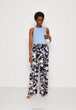 Z62T619 Women Anna Field Trousers Black/Off White/Multi Coloured - Image 2
