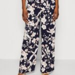 Z62T619 Women Anna Field Trousers Black/Off White/Multi Coloured