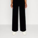 Z62T621 Women Anna Field Velvet Wide Leg Trousers Trousers Black