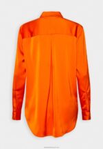 Z62T669 Women Anna Field Button-Down Blouse Orange - Image 6