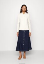 Z62T672 Women Anna Field Button-Down Blouse Off-White - Image 2