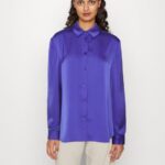 Z62T674 Women Anna Field Button-Down Blouse Dark Blue