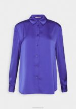 Z62T674 Women Anna Field Button-Down Blouse Dark Blue - Image 4