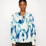 Z62T679 Women Anna Field Button-Down Blouse White, Blue