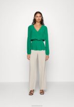 Z62T692 Women Anna Field Peplum Blouse Green - Image 2