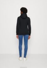 Z62T770 Women Anna Field Zip-Up Sweatshirt Black - Image 3