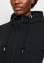 Z62T770 Women Anna Field Zip-Up Sweatshirt Black - Image 6